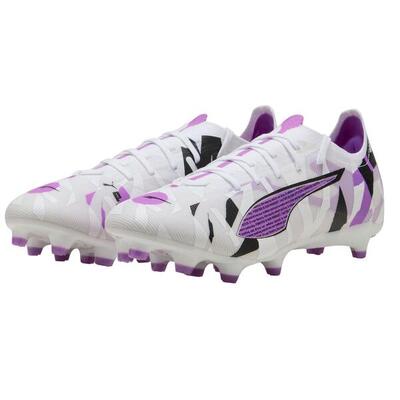 Heren ultra 5 match stevige grond voetbalschoenen (wit/violet)