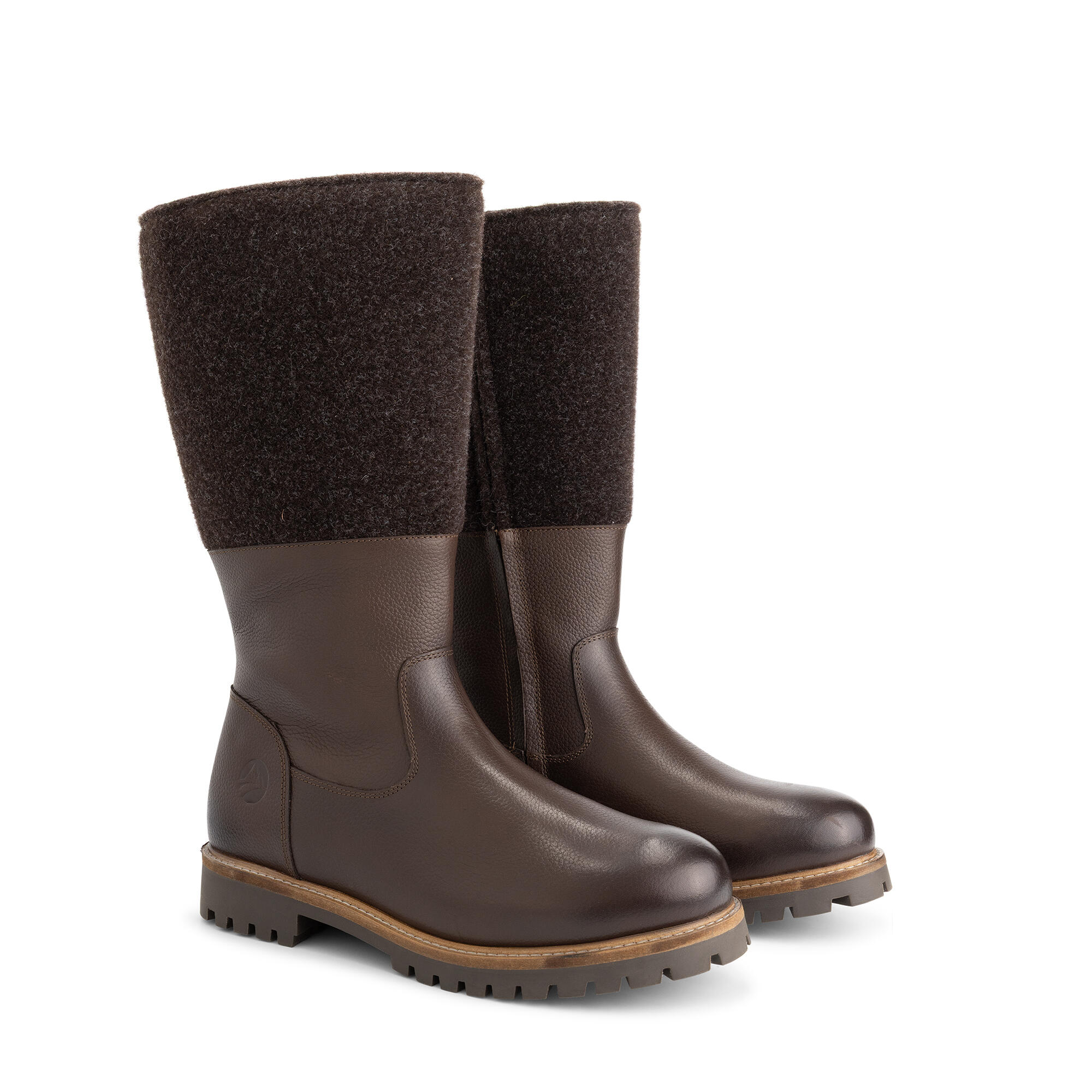 Travelin' - Lagen Homme - Bottes Hautes - Laine/feutre - Marron Foncé - Bottes - Marron - Decathlon