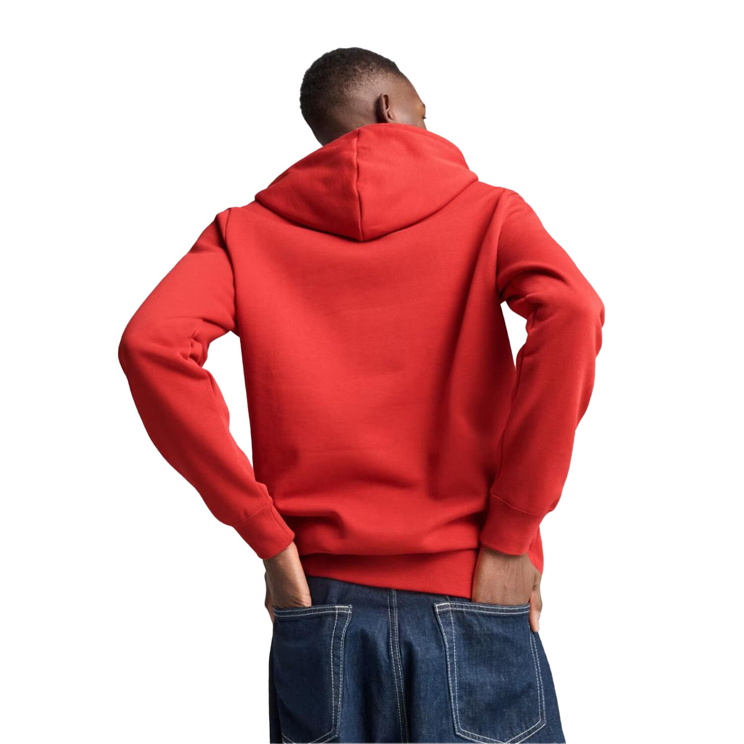 Casaco com capuz com logótipo Essentials para homem (Vermelho) 4/5