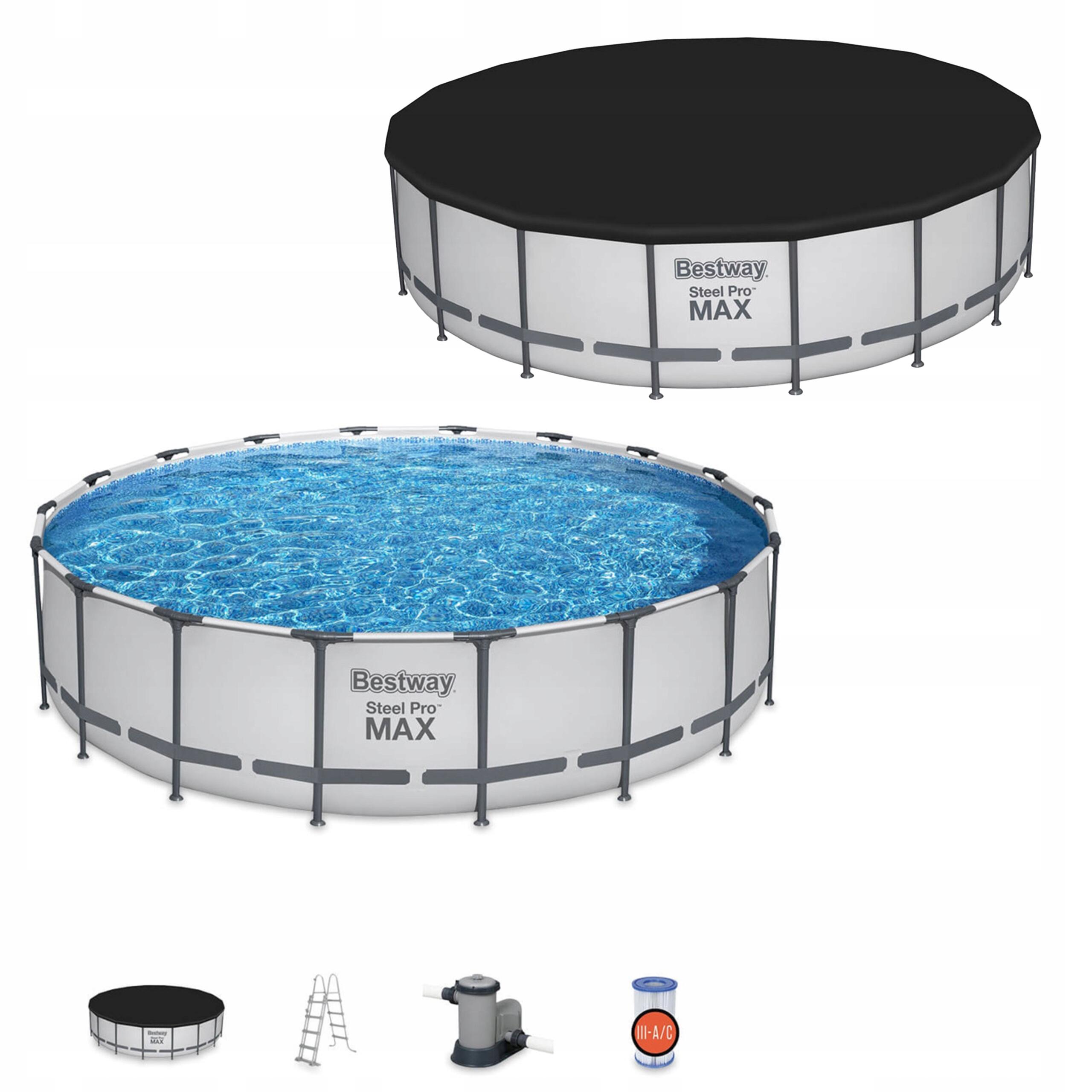 Bestway Piscine hors sol - Ronde - Steel Pro Max - 549 x 122 cm 2/7