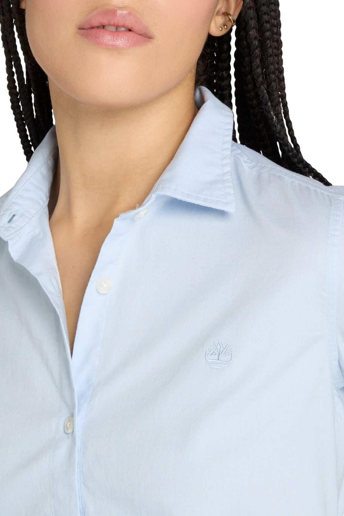 Camicia donna Oxford con ricamo tonale 4/5
