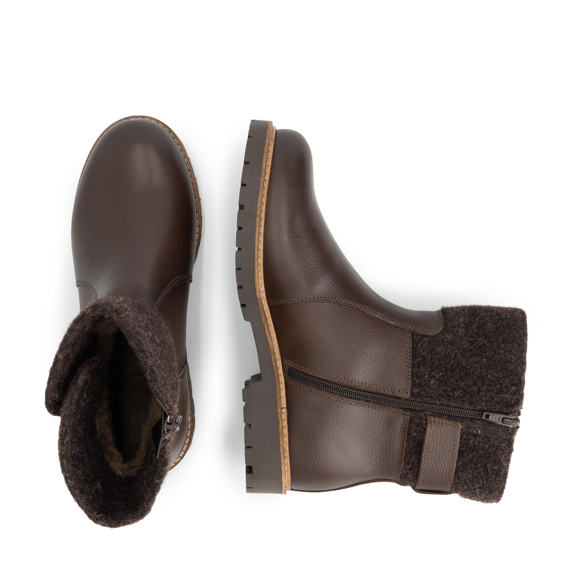 Orkla Femmes - Bottines - Laine/Feutre - Marron foncé 4/6