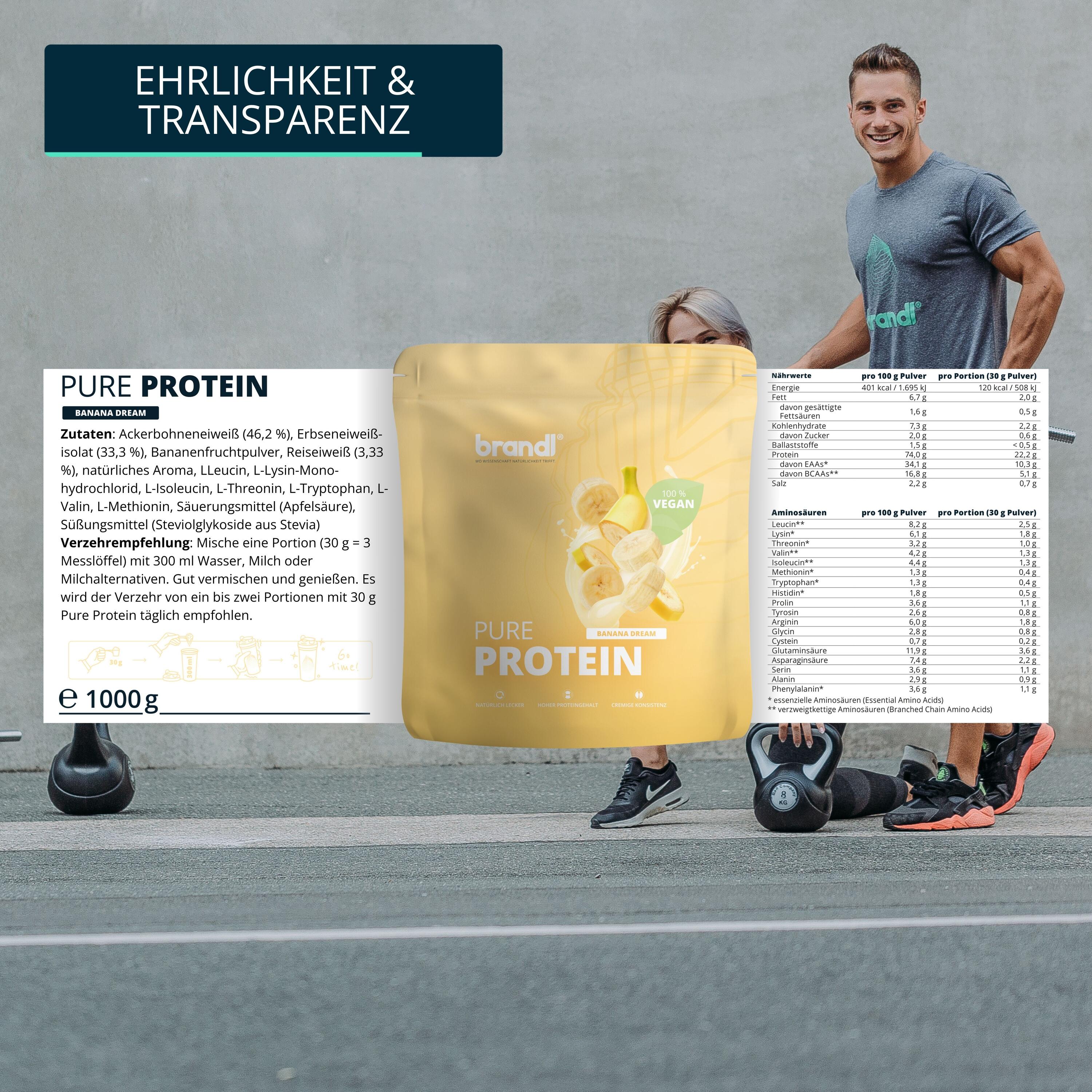 brandl® Pure Protein 2.0 Veganes Proteinpulver | Eiweißpulver Vegan 2/6