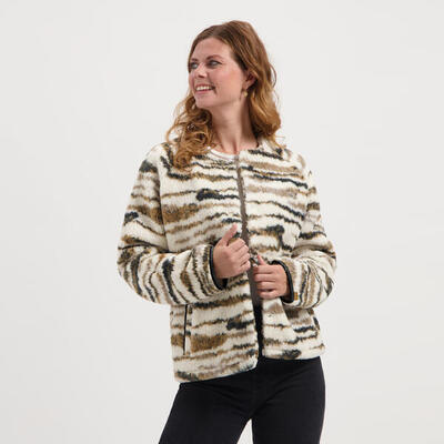 MGO Lana Damen - Strickjacke - Teddy look - Weiss