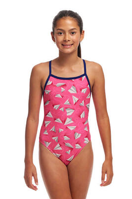 Funkita Mädchen Badeanzug Single Strap Paper Pink