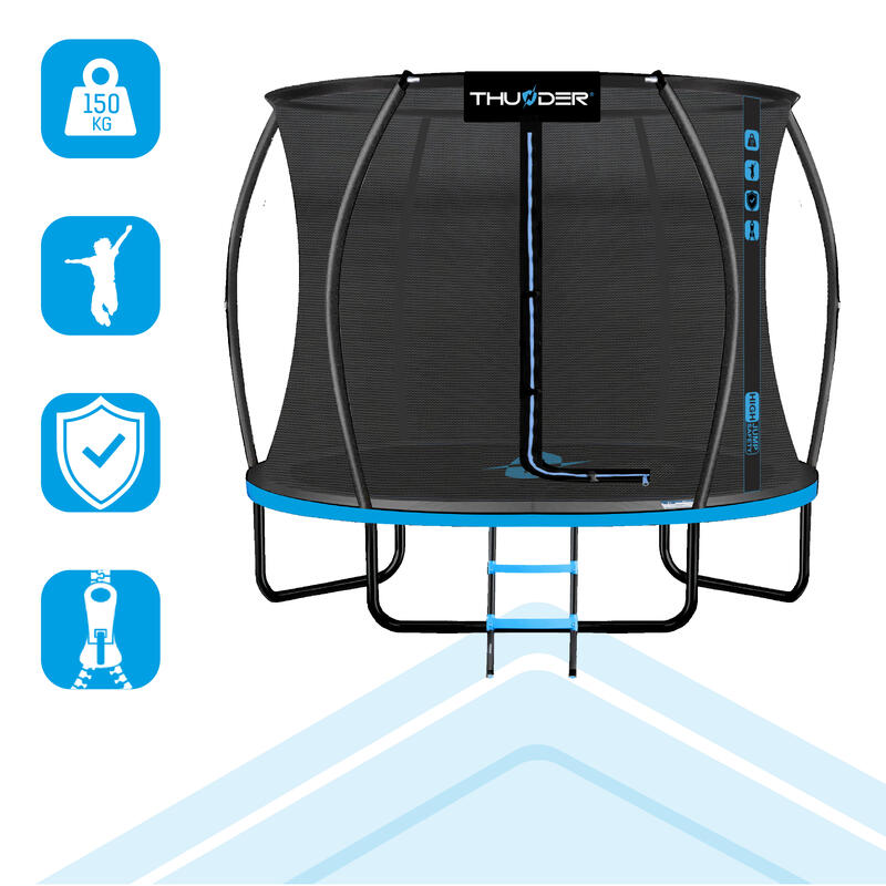 Trampolina ogrodowa dla dzieci z siatką THUNDER INSIDE ULTRA 10FT 305CM BLUE