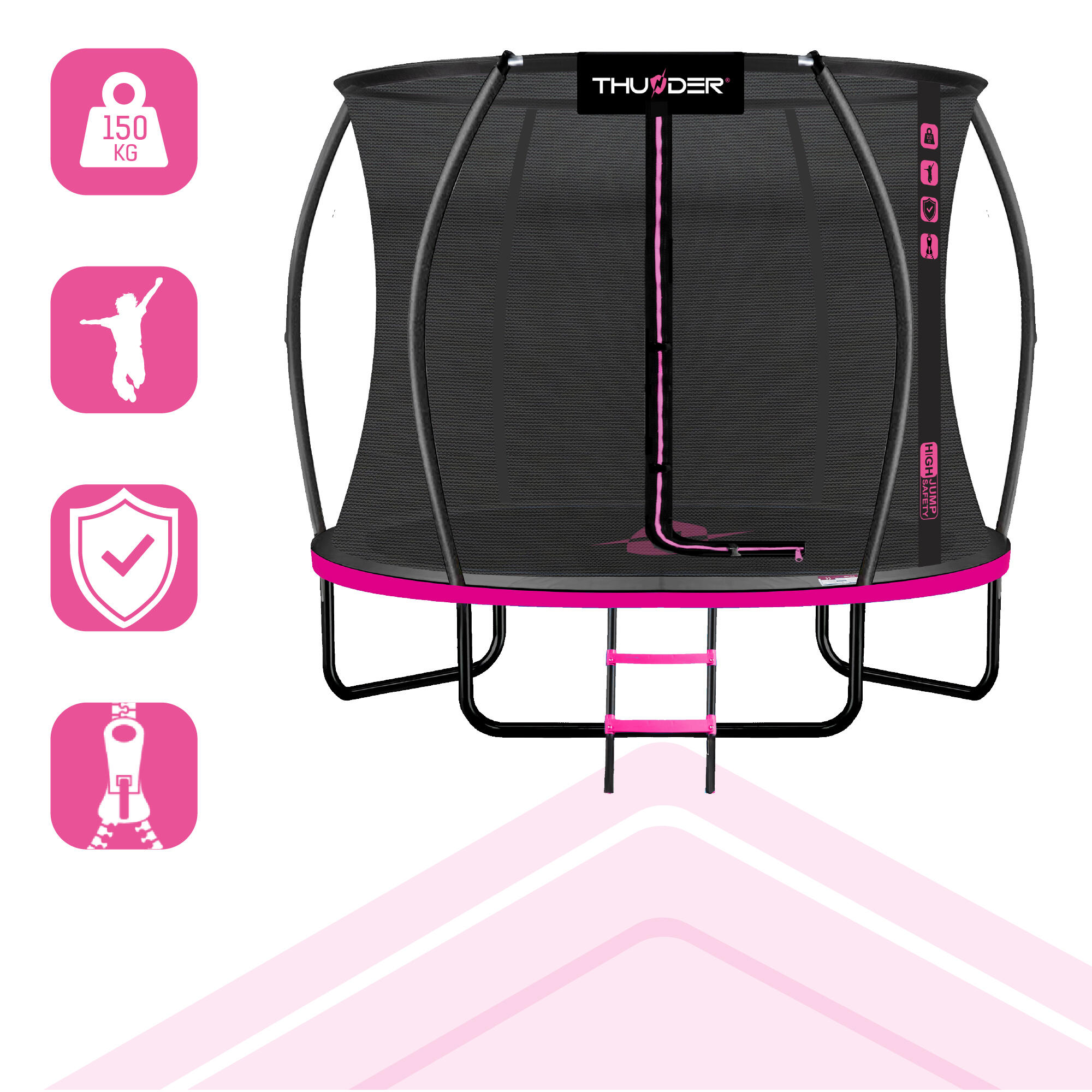 Trampoline voor kinderen voor in de tuin THUNDER INSIDE ULTRA 8FT 244CM roze 4/7