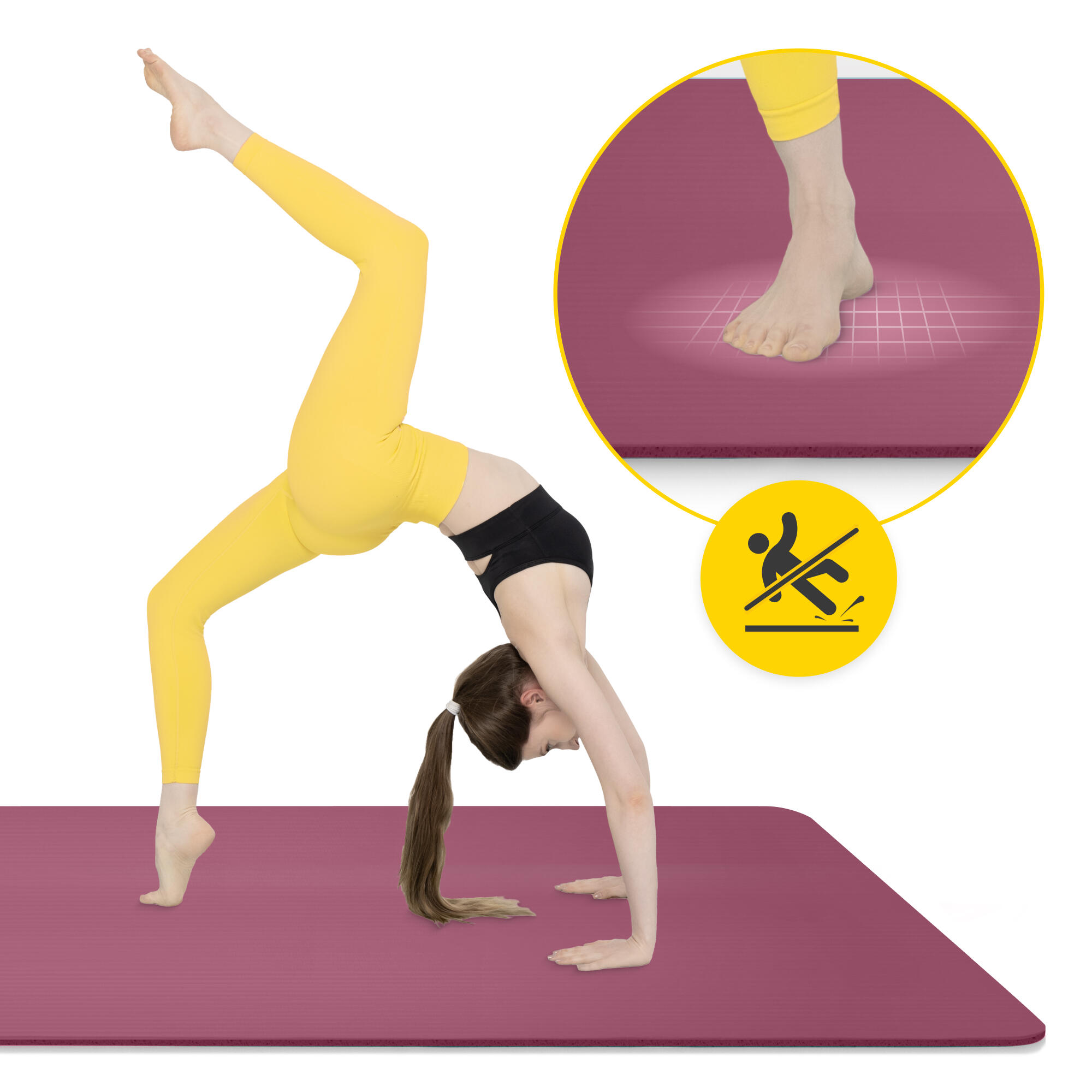 NBR-Trainingsmatte Gymnastikmatte Fitnessmatte 190 x 100 x 1,5 cm 3/7