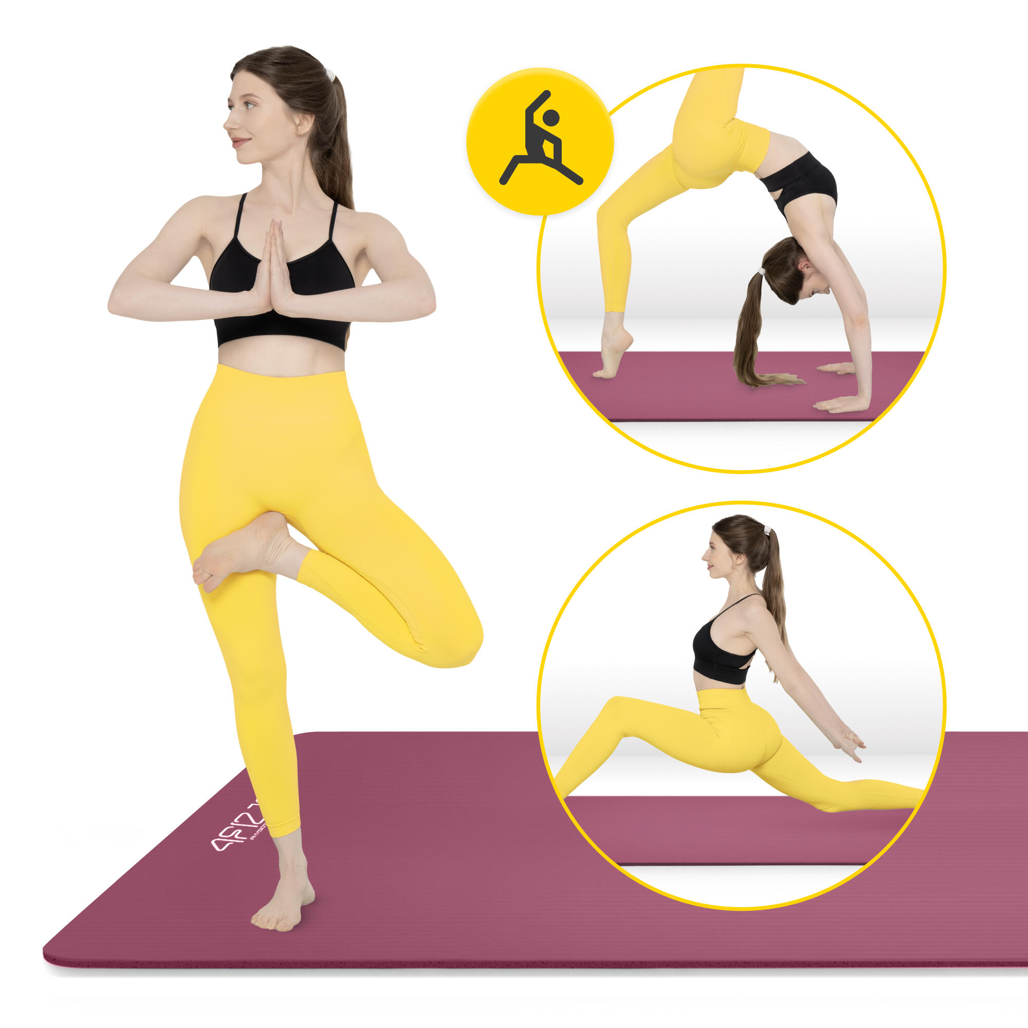 NBR-Trainingsmatte Gymnastikmatte Fitnessmatte 190 x 100 x 1,5 cm 2/7