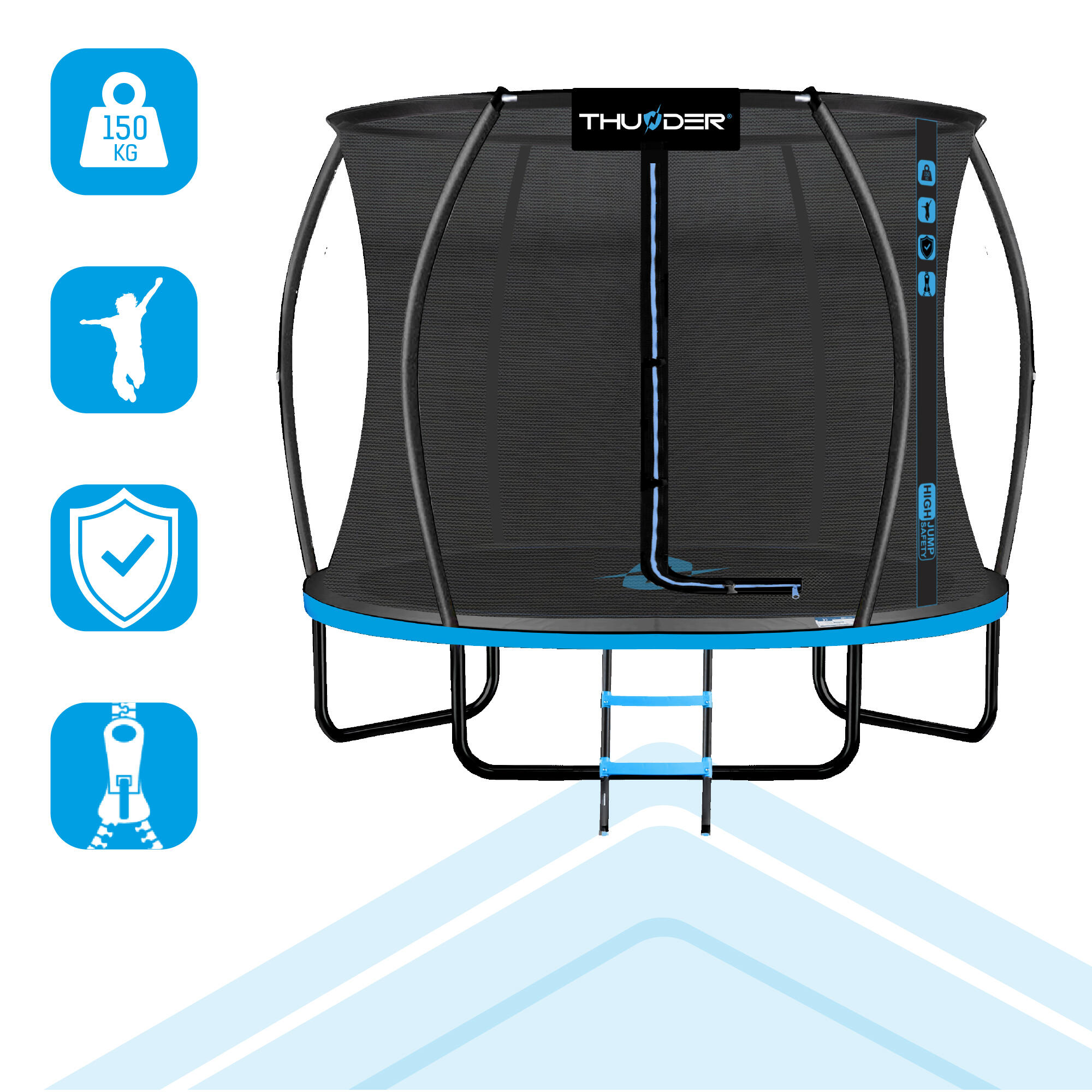 Trampoline voor kinderen voor in de tuin THUNDER INSIDE ULTRA 8FT 244CM blauw 4/7