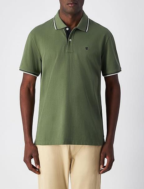 Champion POLO M/M Light Cotton Pique uomo Cotone Verde,L 2/3