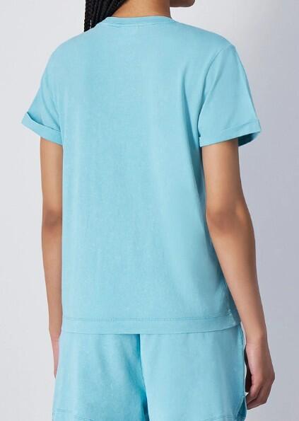 Champion SS TEE Light Cotton Jersey Donna cotone Azzurro, XS 2/2
