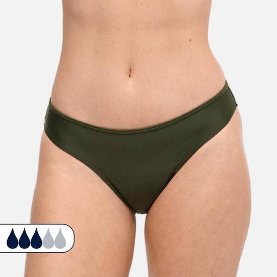 Bas de Maillot de bain Menstruel | Femme & Ado | Flux Moyen | Eva Kaki