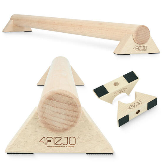 Balancebalken Holz 5x100 cm Gleichgewichtstrainer Turnbalken 4FIZJO