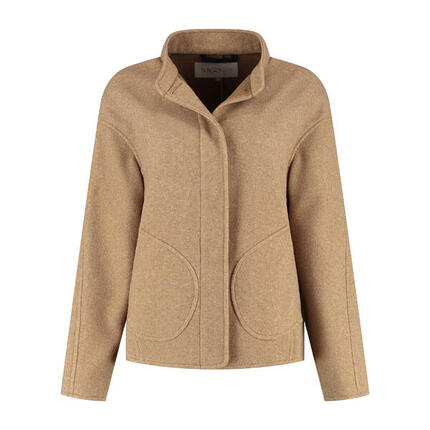 MGO Camilla Damen - Übergangsjacke - Mantel - Wolle-look - Hellbraun
