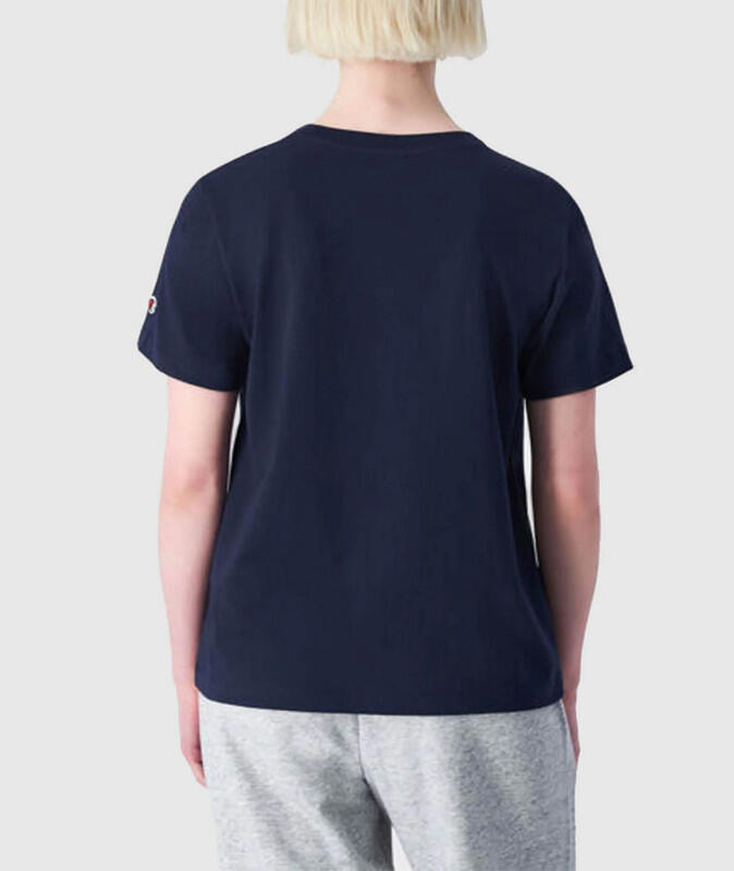 Champion TEE Light Cotton Jersey Donna Logo Grande Cotone Blu navy, M 2/2