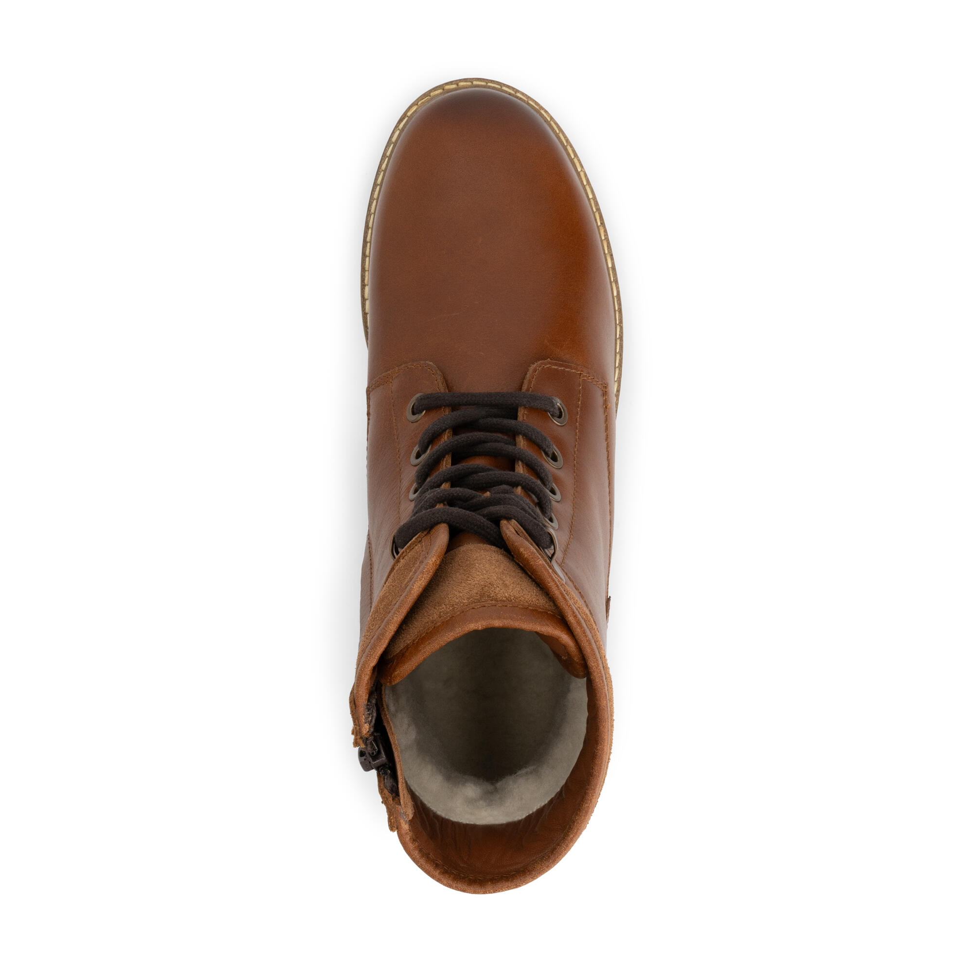 Langdets Homme - Bottines à lacets - Doublure en laine - Cognac 5/7
