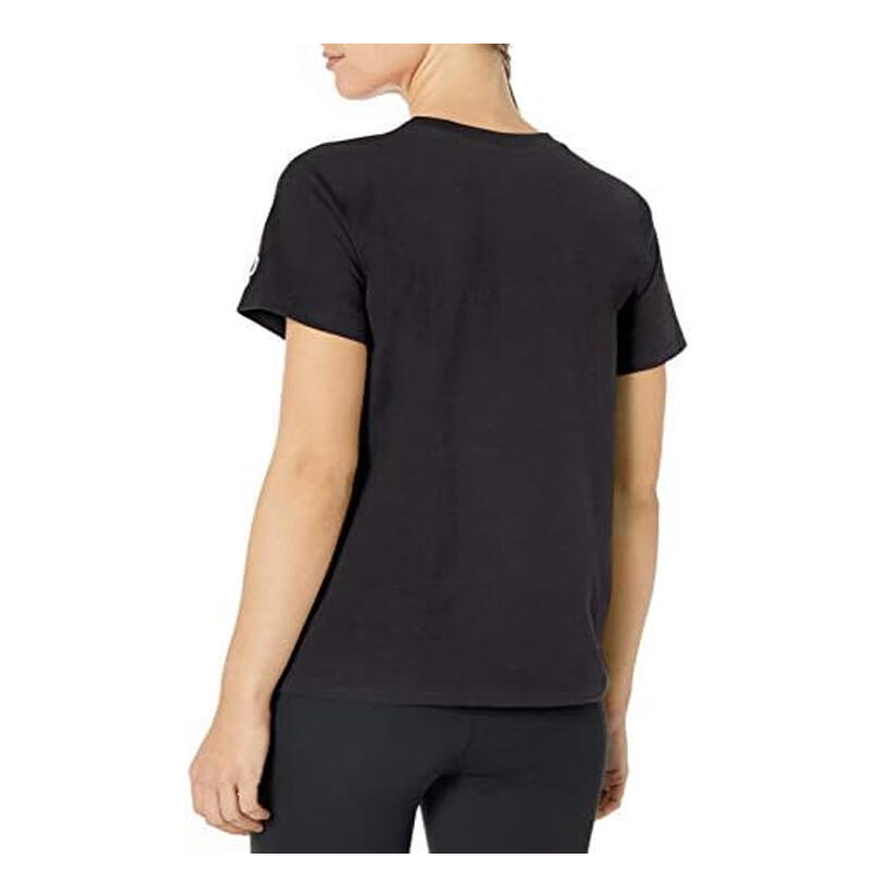 Champion TEE Light Cotton Jersey Donna Logo Grande Cotone Nero, XXL 2/2