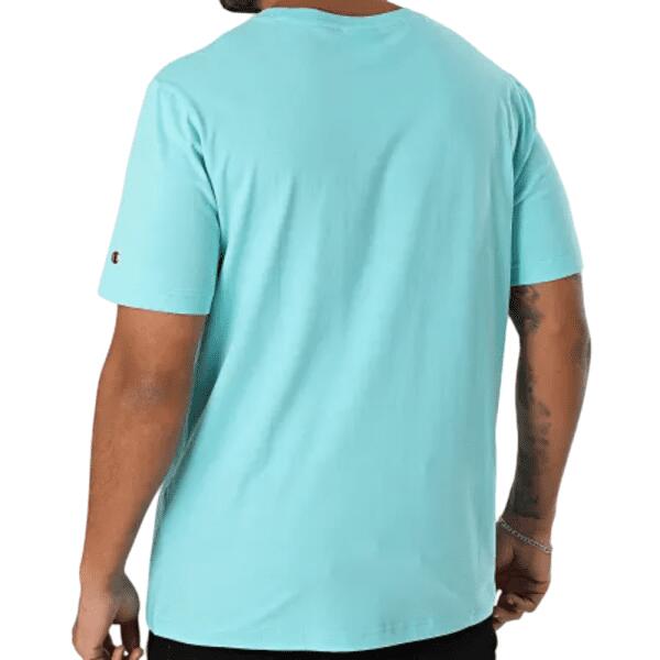 Champion SS TEE Light Cotton Jersey  Uomo Logo Piccolo Cotone Celeste,XXL 2/2