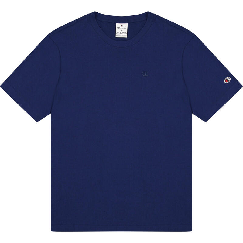 Champion SS TEE Light Cotton Jersey Uomo Logo Piccolo Cotone Blu Navy,S 1/2