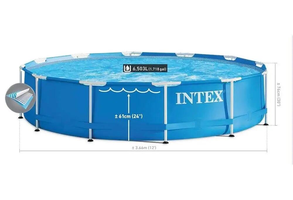 Intex 28210NP Kulatý zahradní bazén s kovovým rámem 366 x 76 cm 3/7
