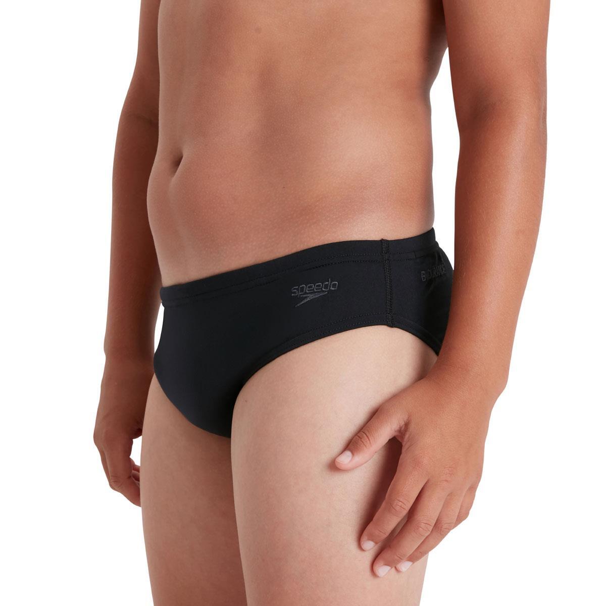 Speedo Jungen Endurance+ Badeslip - Schwarz / Weiß - Größe 7-8 5/5