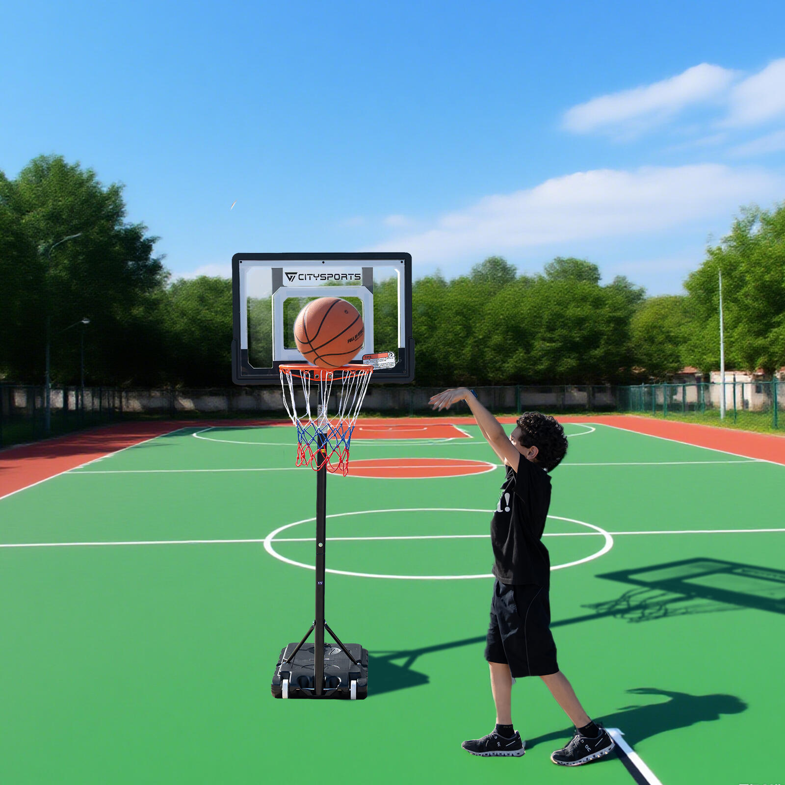 Dětský basketbalový koš,QJ1, 115–210 cm s kolečky 6/7