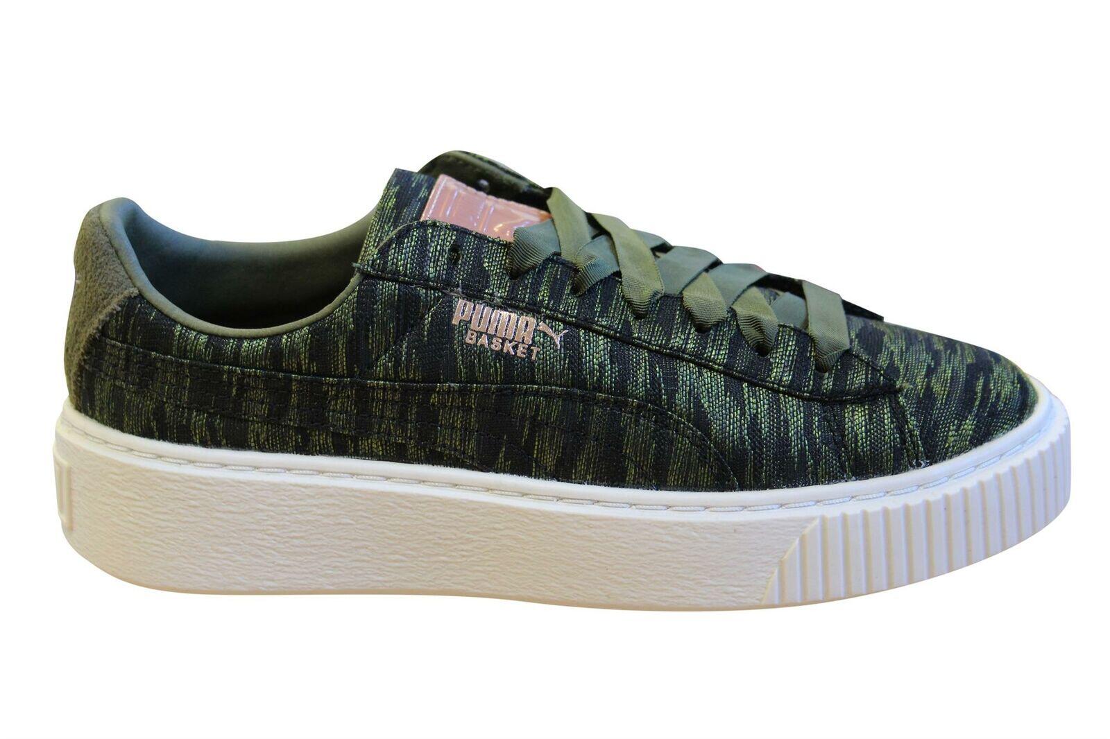 PUMA Puma Basket Womens Olive Platform Trainers