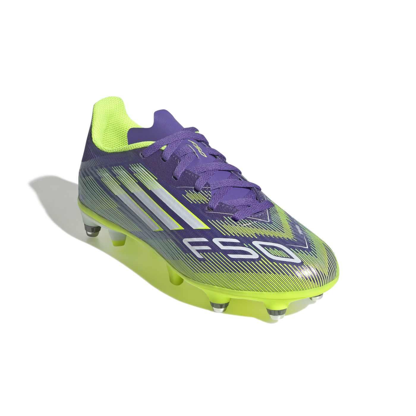 Adidas F50 League SG scarpe da calcio junior viola e limone 6/7