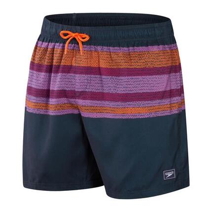 Short De Bain PLACEMENT LEISURE Homme (Bleu Marine / Orange)