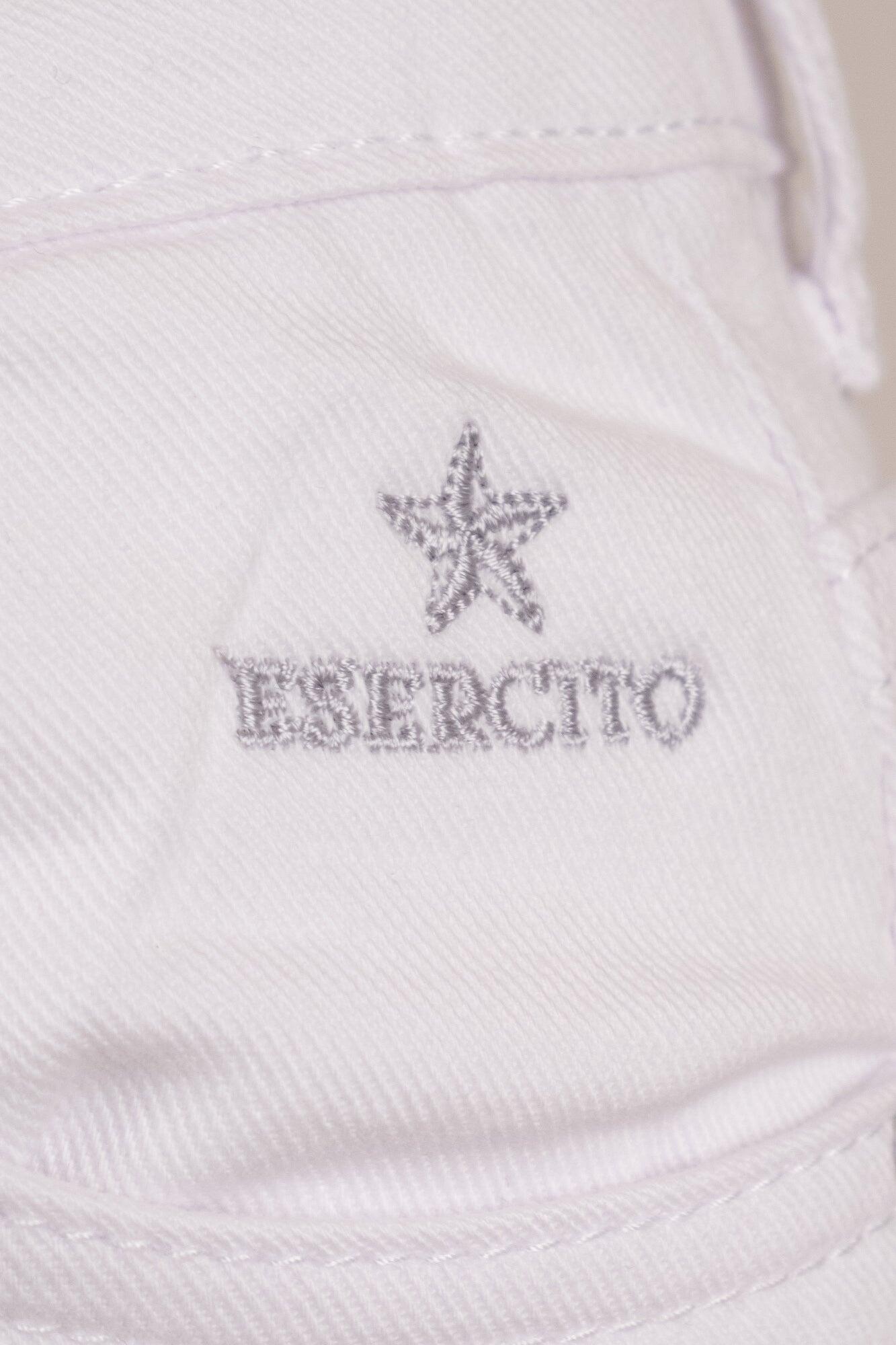 Pantaloni Esercito in cotone bianchi donna 3/4