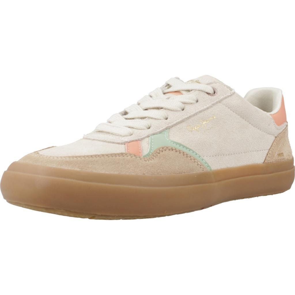 Pepe Jeans - Baskets Pepe Jeans Modèle Travis Retro W Couleur Beige - Baskets - Beige|orange|rose|vert - Decathlon