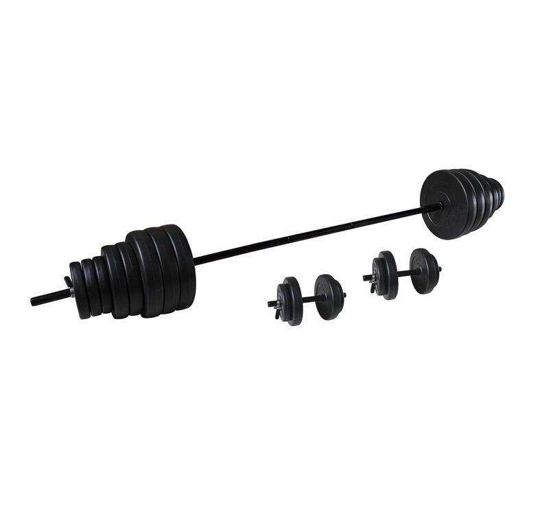 Set bilanciere/pesi in vinile 50 kg 1/4