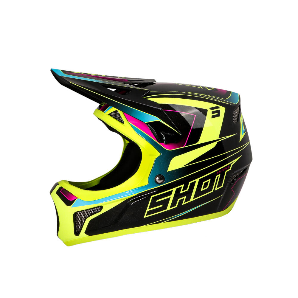 SHOT RACE GEAR Capacete Shot Rogue Adulto - Amarelo Néon/Rosa Perolado