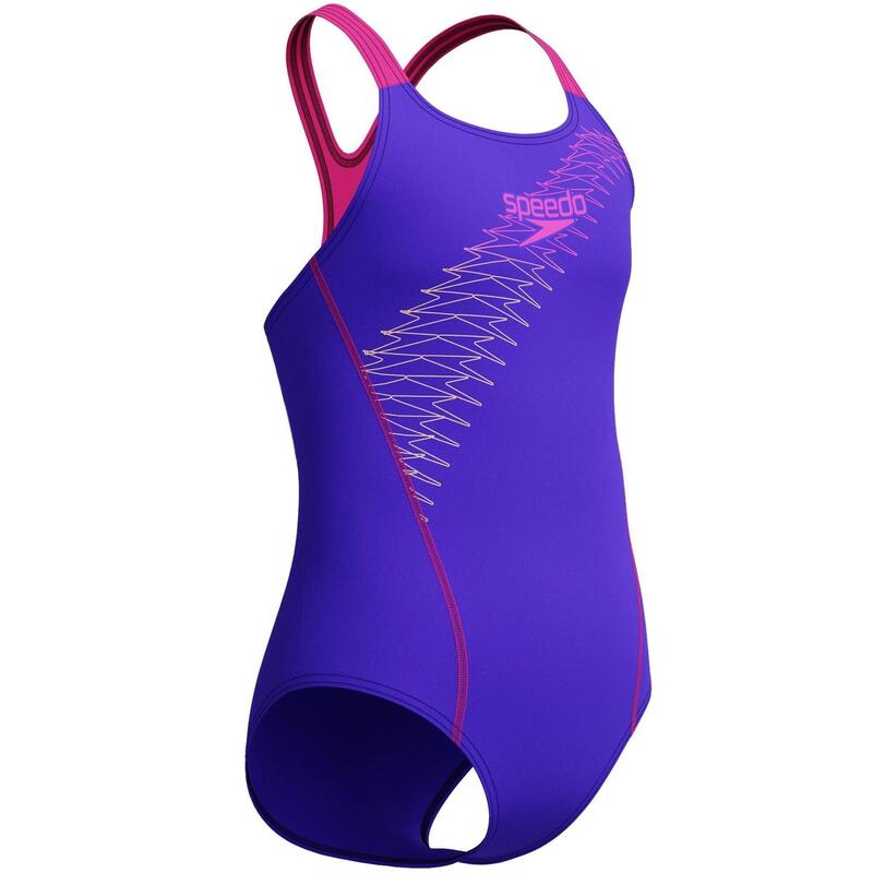 Costum inot fete Speedo Medley Logo Medalist mov – rezistent la clor