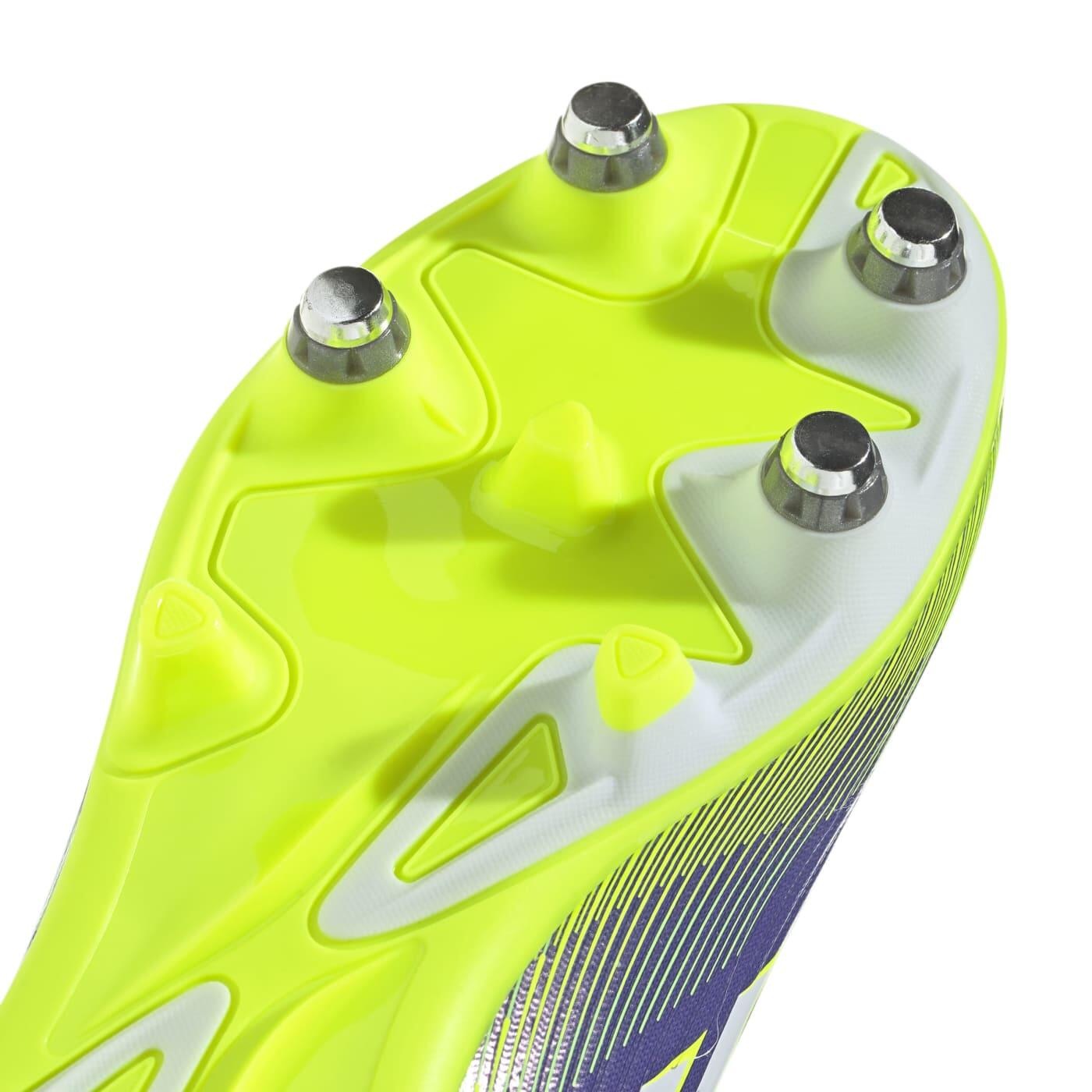 Adidas F50 League SG scarpe da calcio junior viola e limone 7/7
