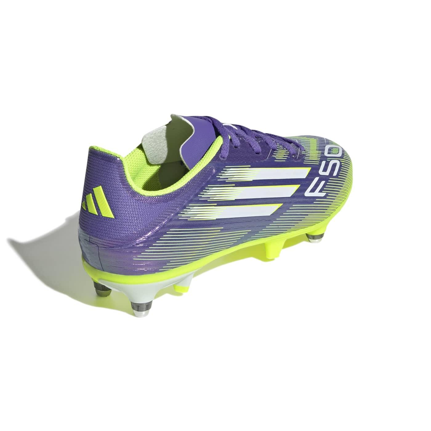 Adidas F50 League SG scarpe da calcio junior viola e limone 5/7