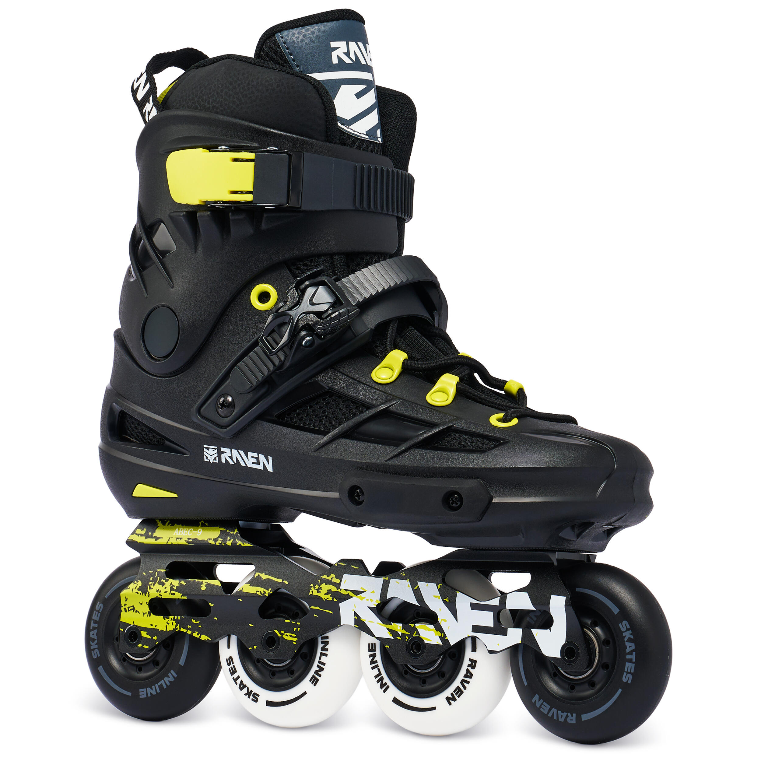 Raven - Patins À Roulettes De Performance Freestyle Vestor - Rollers En Ligne - Jaune|noir|vert - Decathlon