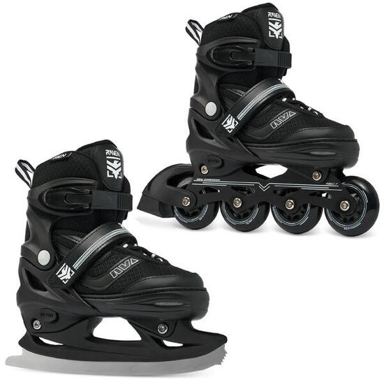 Verstellbare Roller Skates 2in1 Drill Schwarz/Mint/Pink