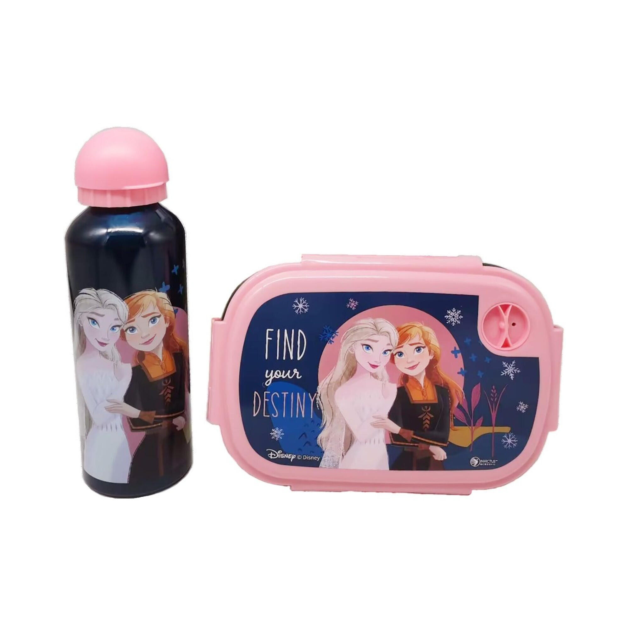 SET PORTA SNACK PER BAMBINI CON SCATOLA PER PANINI + BOTTIGLIA TERMICA CONGELATA 2/3