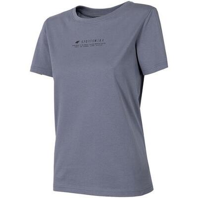 Camiseta H4Z22 Texto para Mujer Gris