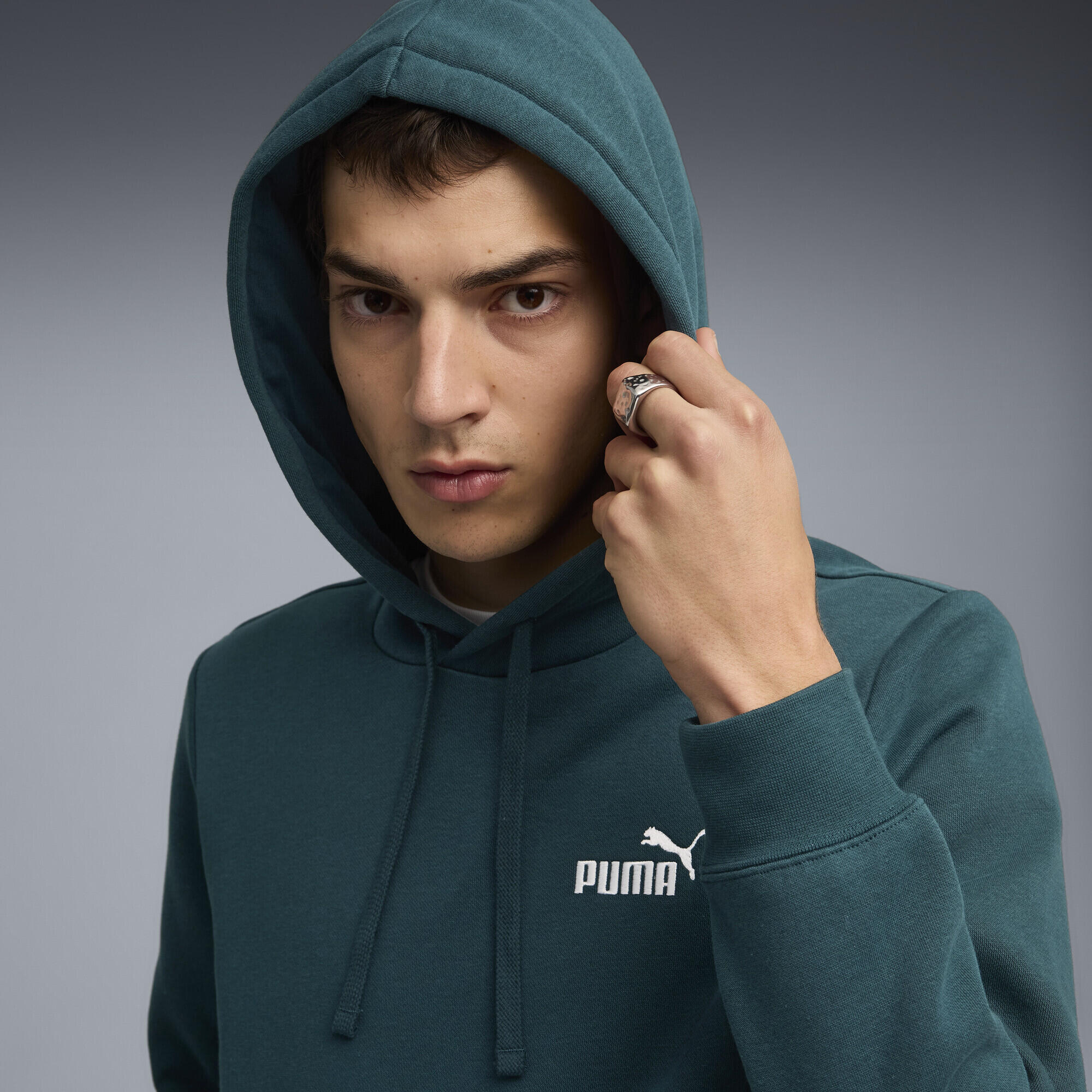 Felpa con cappuccio Essentials con logo piccolo N. 1 da uomo PUMA 3/6