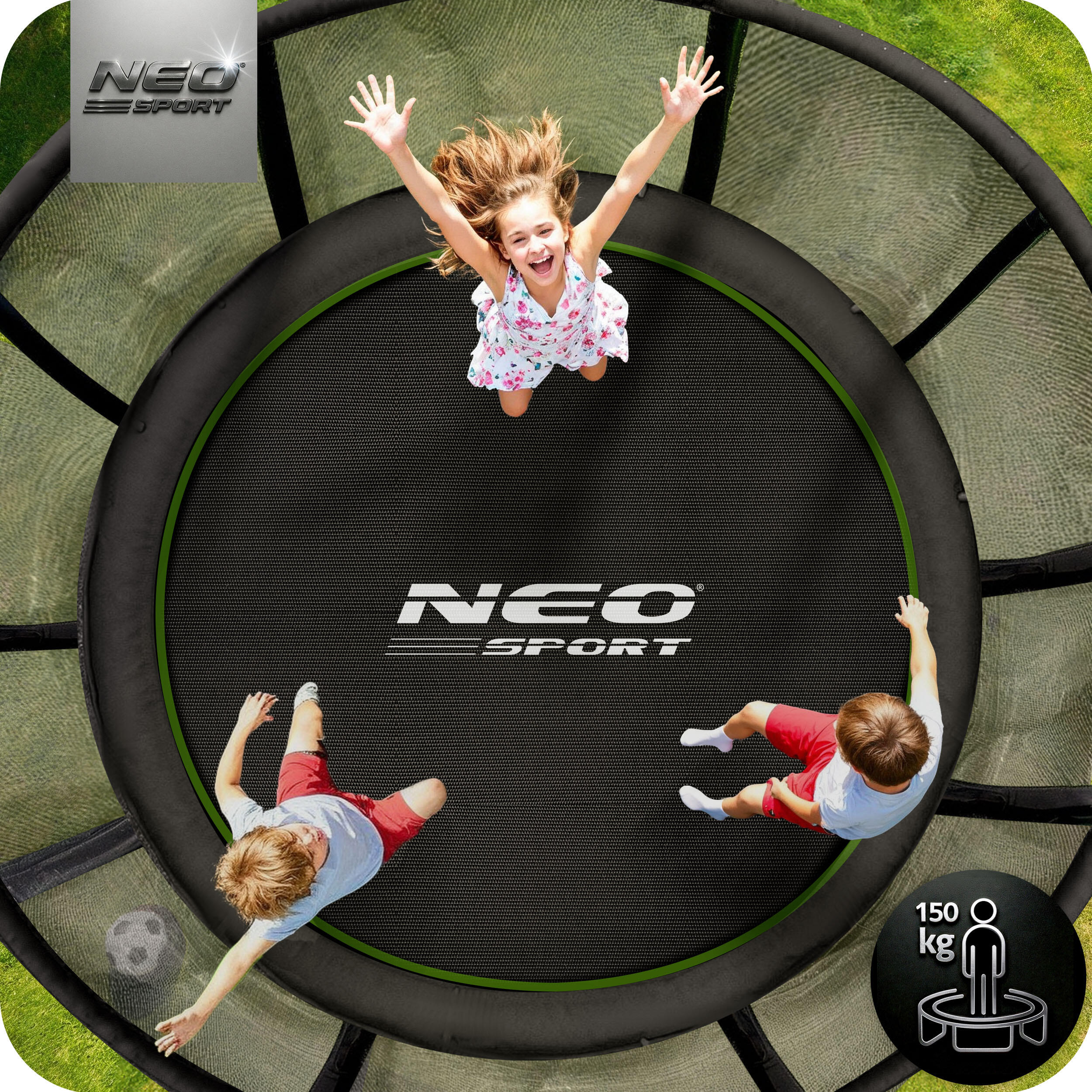 Trampolina ogrodowa z siatką zewnętrzną Neo-Sport 374cm 12ft 3/7