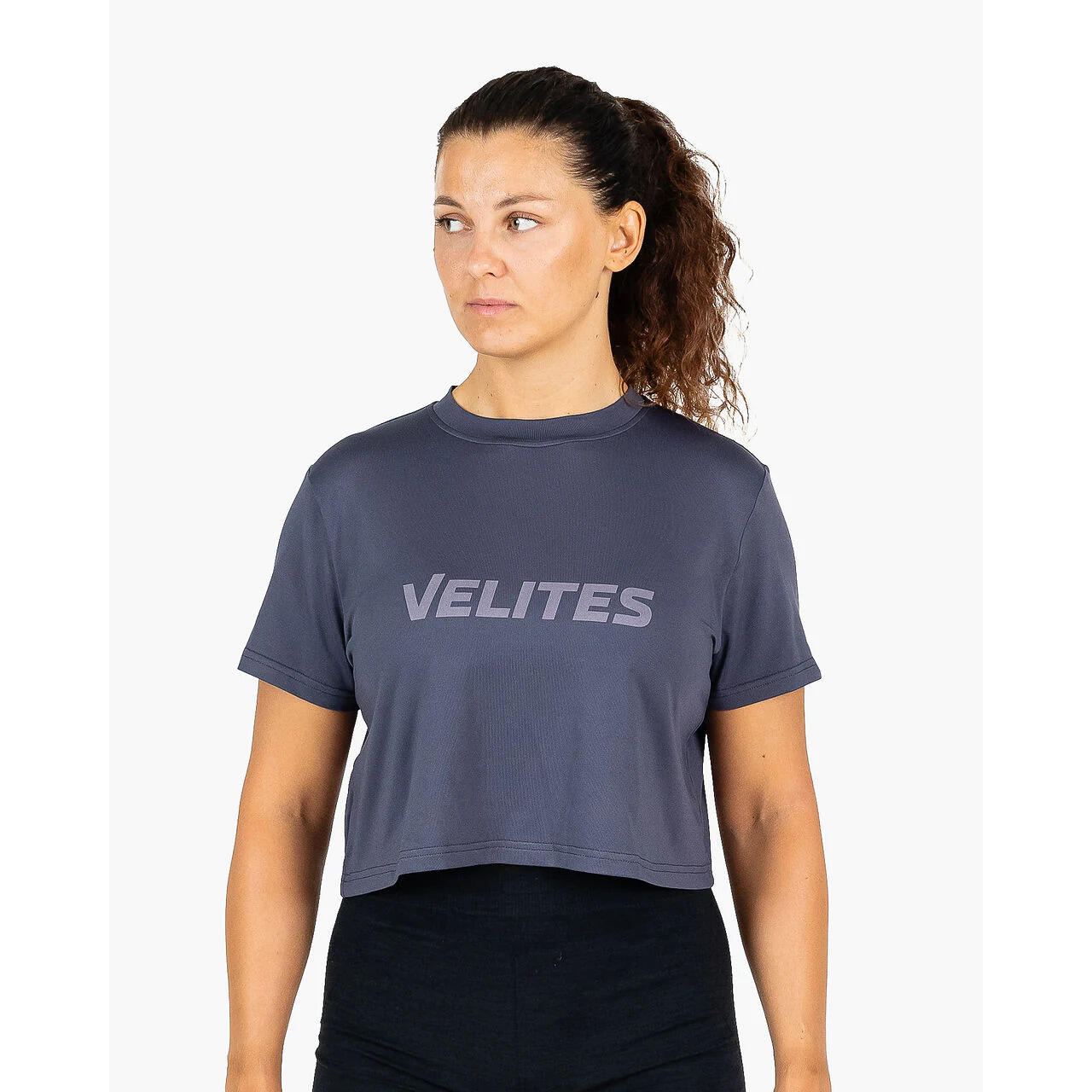 Velites - T-shirt Crop Femme Velites Holo - T-shirt Manches Courtes - Bleu|gris - Decathlon