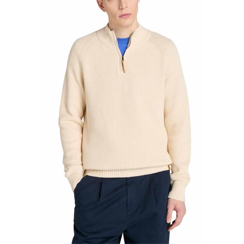 Pulover tricotat Textured 1/4 Zip Swetaer barbati