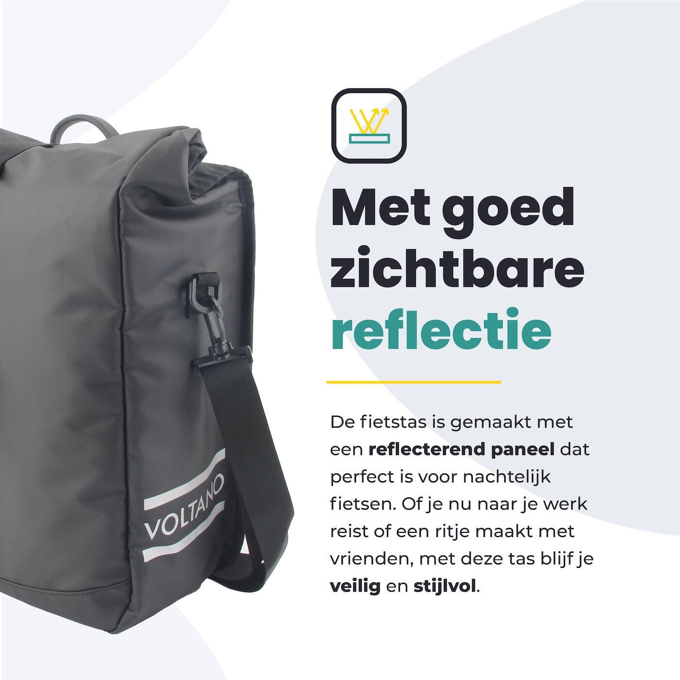 Voltano Journey Luxe Fietstas 28L - Zwart - Laptopvak - Enkele Pakaftas 6/7