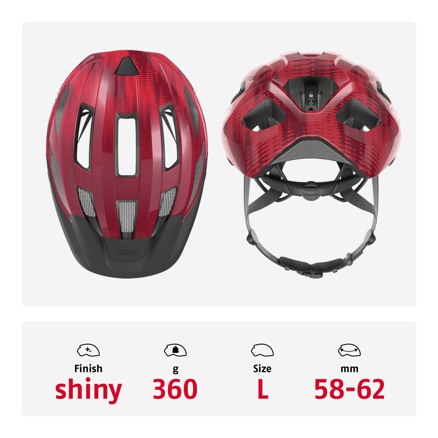 Casco da bici da corsa "Macator", rosso bordeaux 4/7