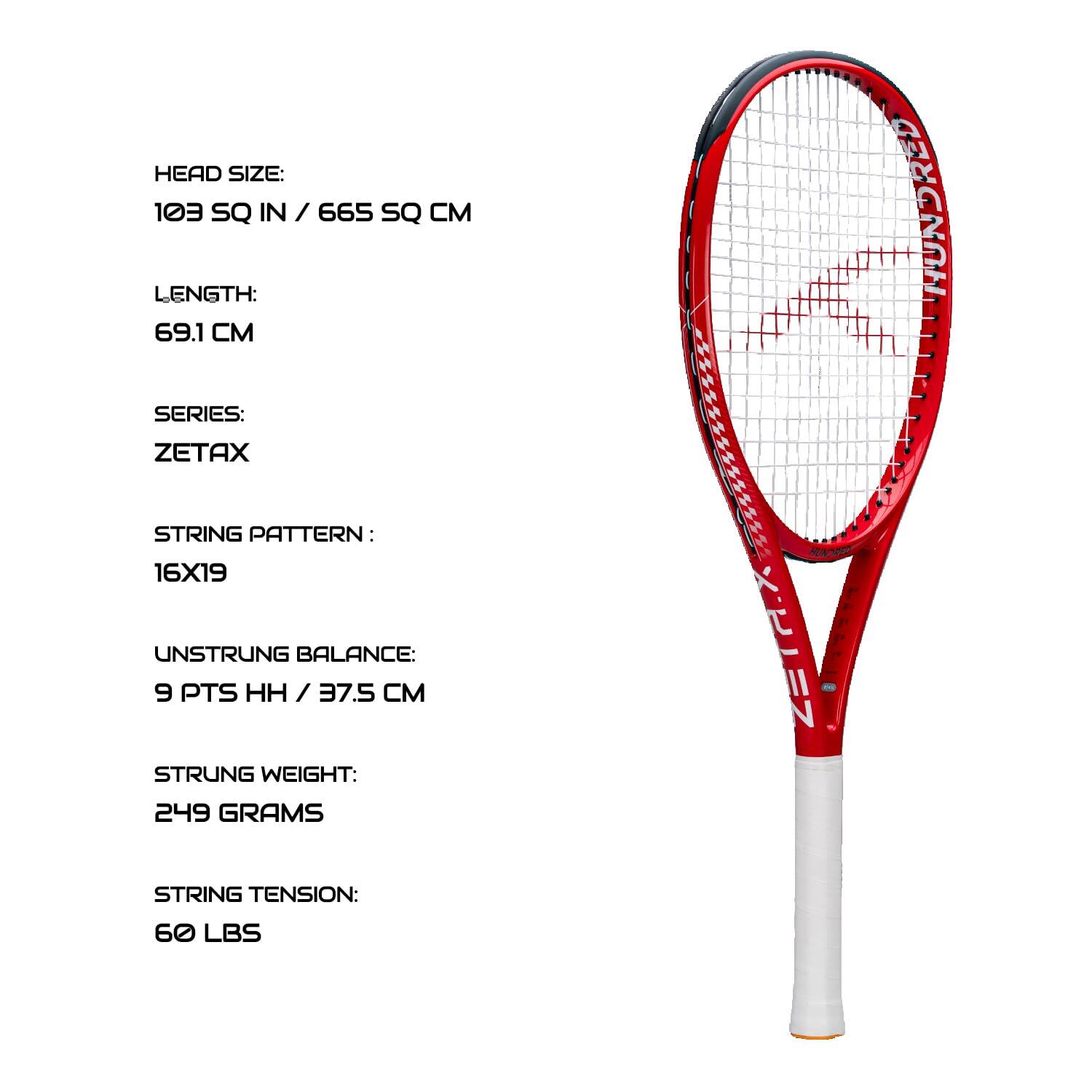 Raquette Hundred Zeta X 249g | Head Heavy | Housse | Grip 3 2/7