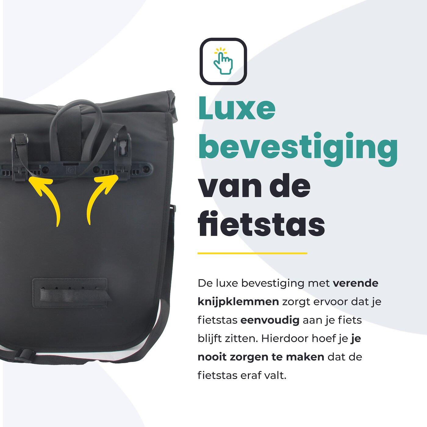 Voltano Journey Luxe Fietstas 28L - Zwart - Laptopvak - Enkele Pakaftas 5/7