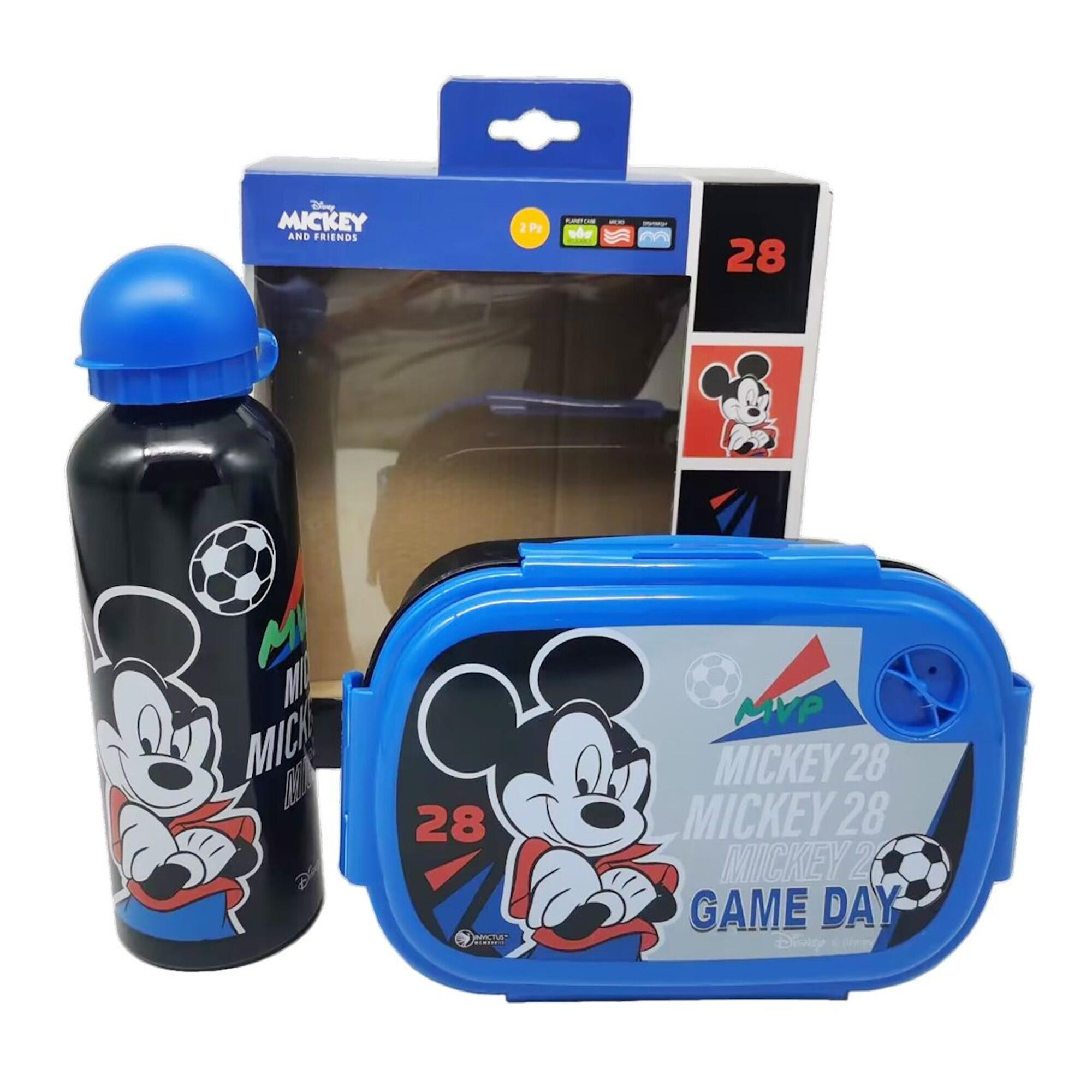 Coffret sandwich Mickey pour enfants, porte-collation et bouteille isotherme 2/3